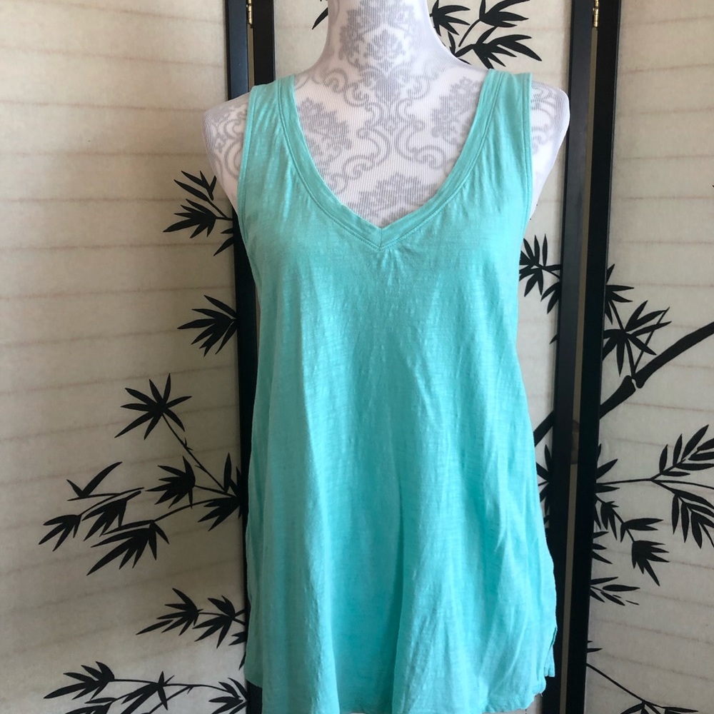 Oversized Merona Tank Top and Short Sleeve Swimsuit Coverup Teal Blue Size L EUC - Picture 5 of 11